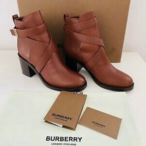 Burberry Pryle Brown Leather Ankle Booties